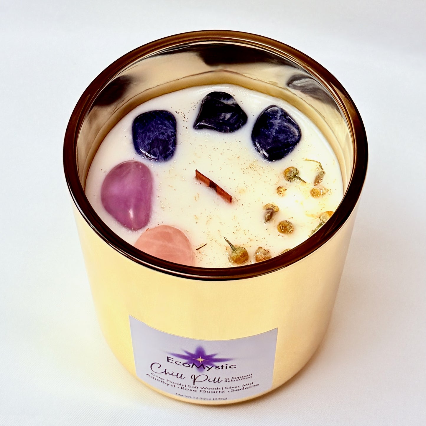 Chill Pill | Crystal Candle to Support Relaxation | 12.22oz
