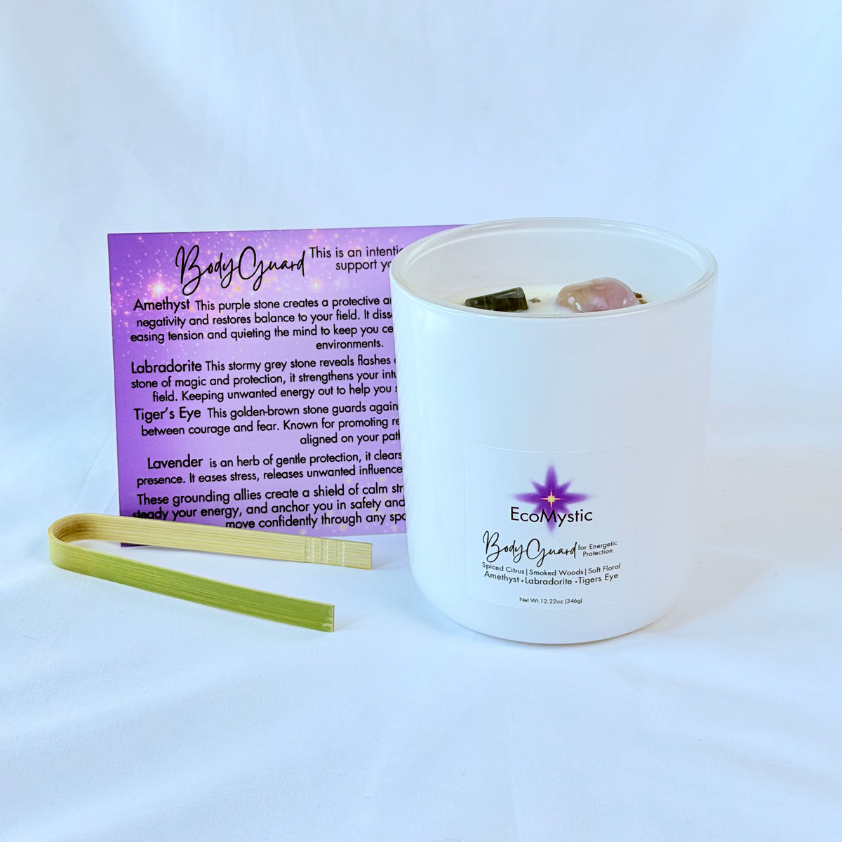 Bodyguard | Crystal Candle for Energetic Protection | 12.22oz