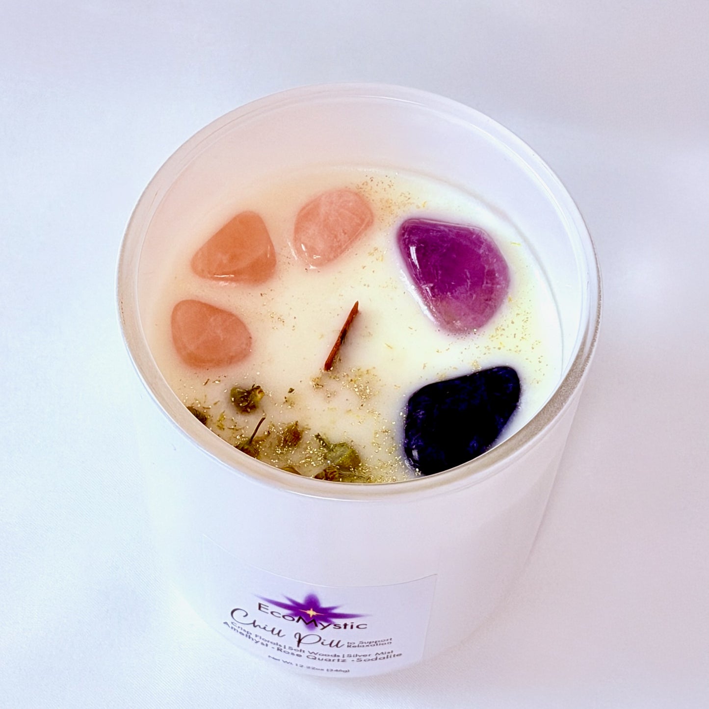 Chill Pill | Crystal Candle to Support Relaxation | 12.22oz