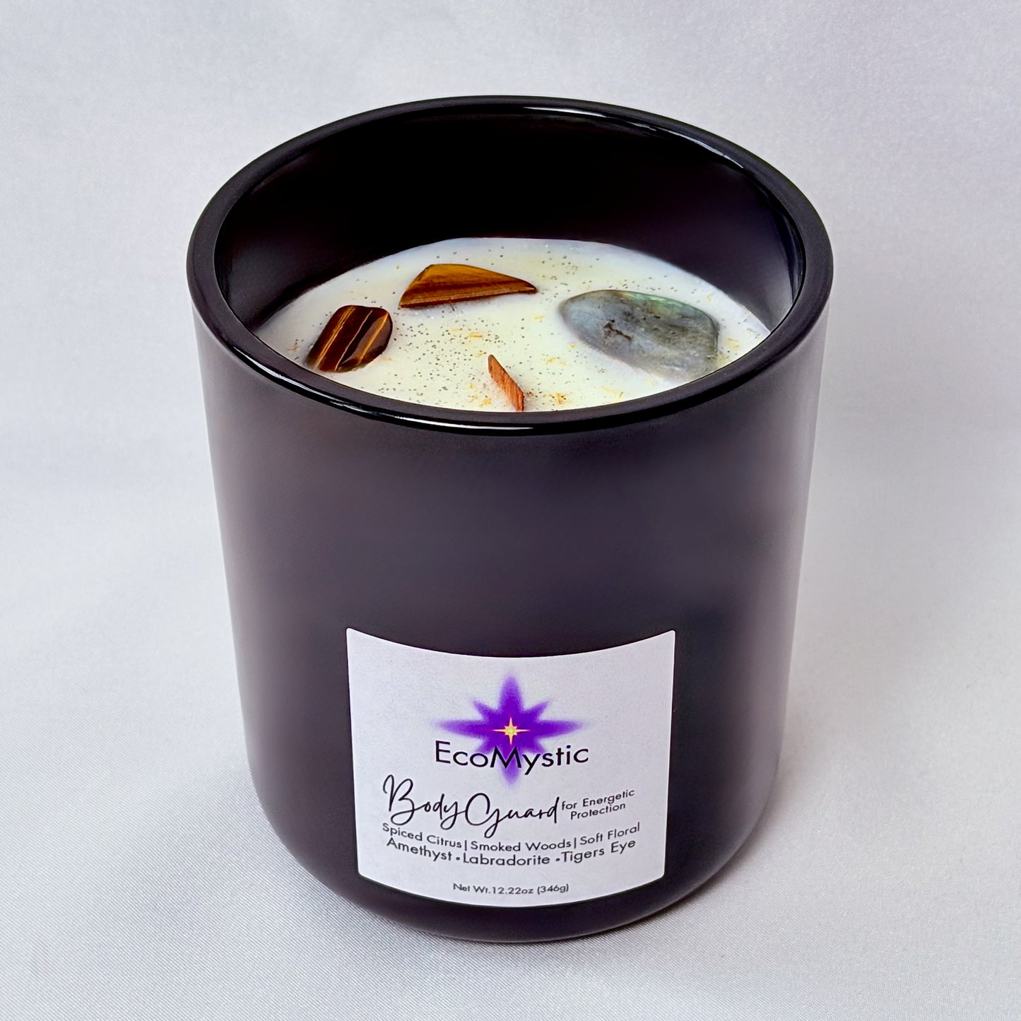 Bodyguard | Crystal Candle for Energetic Protection | 12.22oz