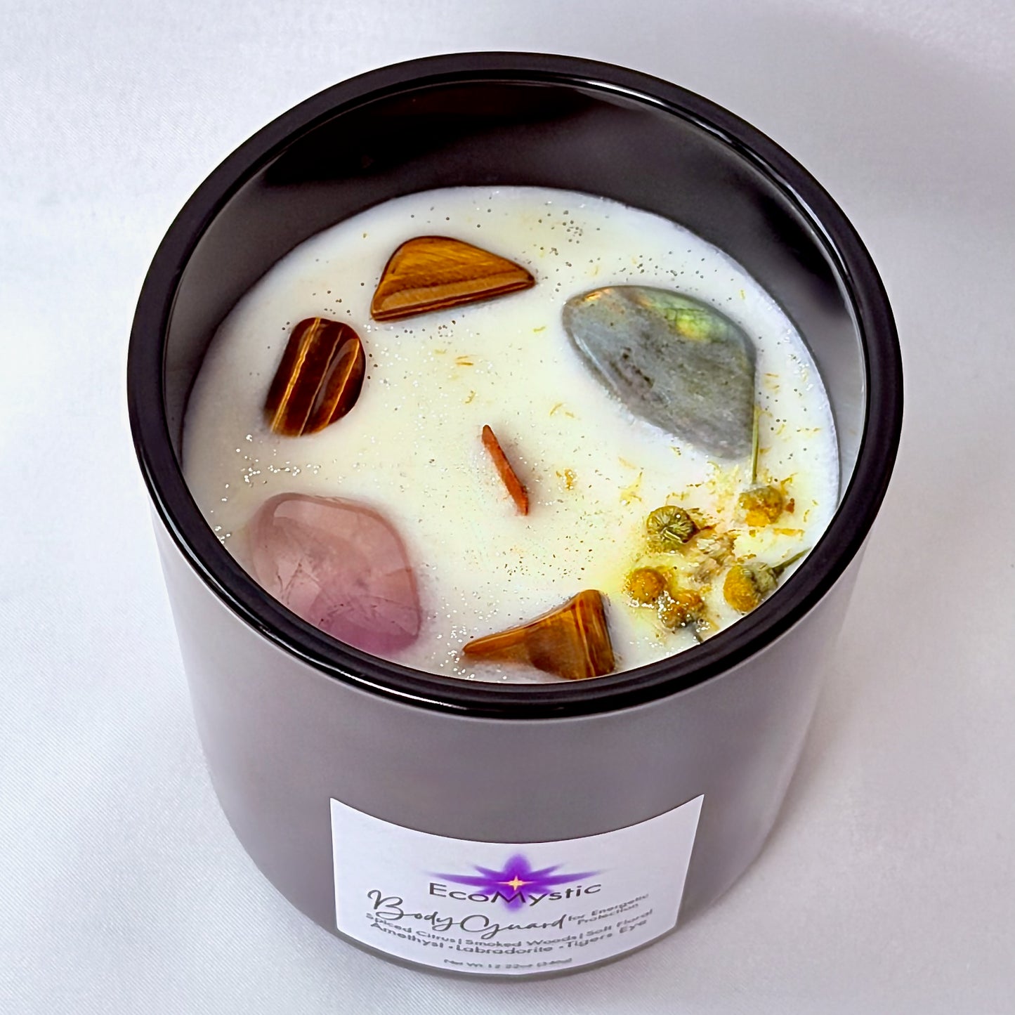 Bodyguard | Crystal Candle for Energetic Protection | 12.22oz