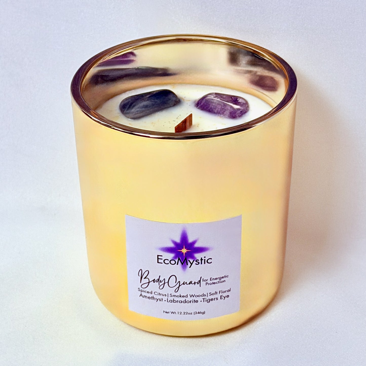 Bodyguard | Crystal Candle for Energetic Protection | 12.22oz