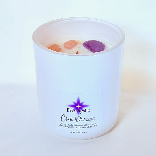Chill Pill | Crystal Candle to Support Relaxation | 12.22oz