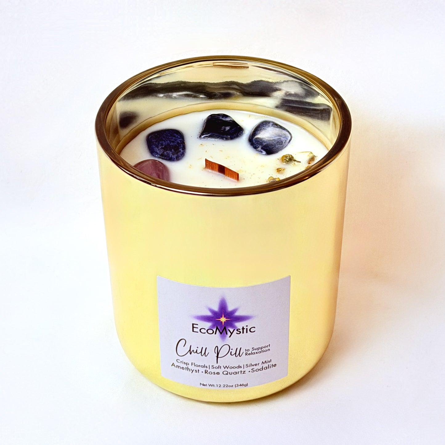 Chill Pill | Crystal Candle to Support Relaxation | 12.22oz