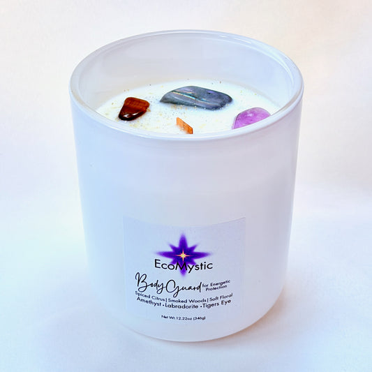 Bodyguard | Crystal Candle for Energetic Protection | 12.22oz