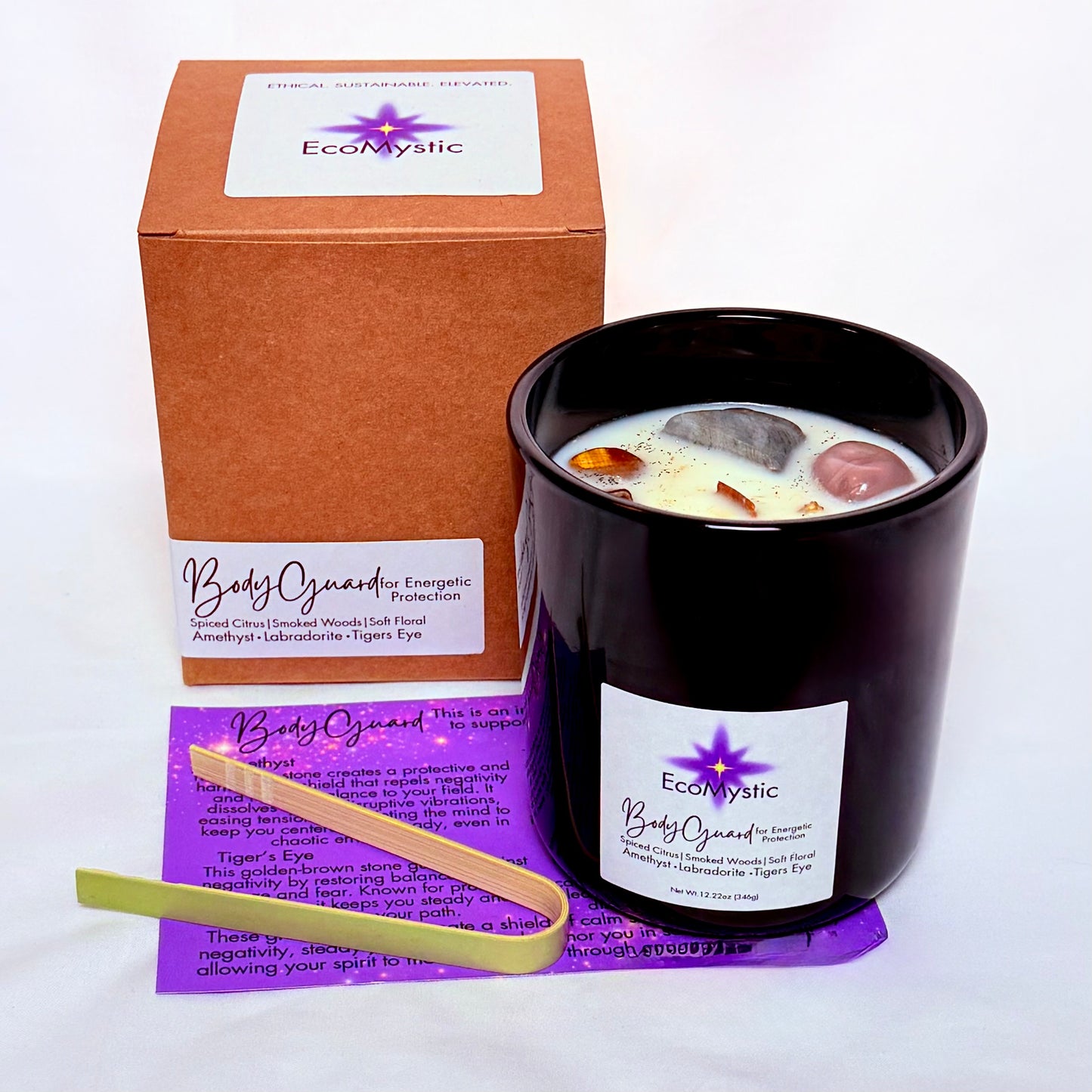 Bodyguard | Crystal Candle for Energetic Protection | 12.22oz