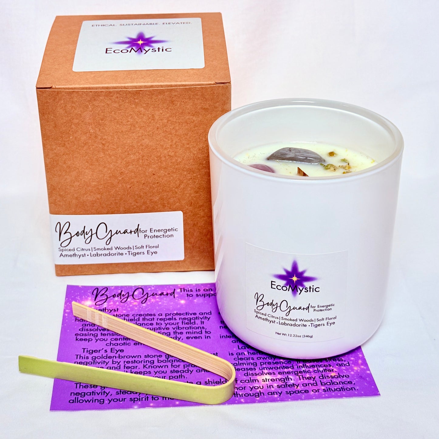 Bodyguard | Crystal Candle for Energetic Protection | 12.22oz