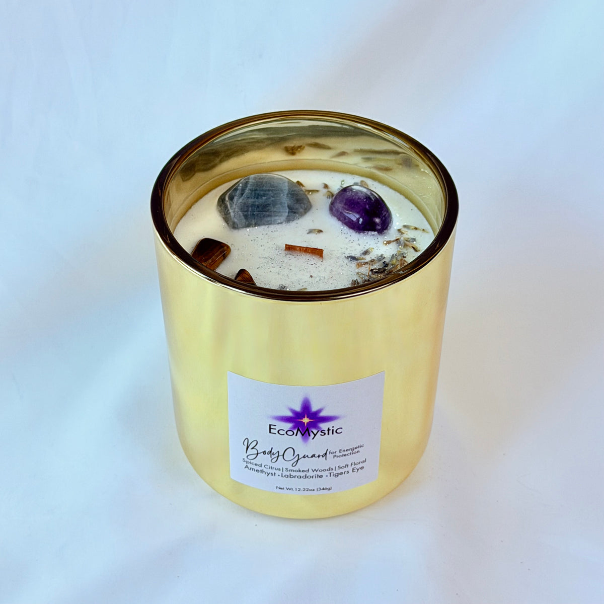 Bodyguard | Crystal Candle for Energetic Protection | 12.22oz