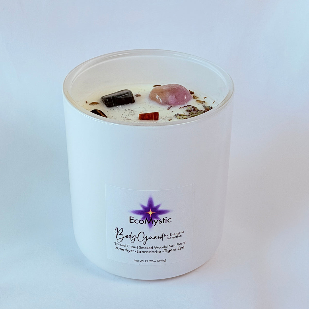 Bodyguard | Crystal Candle for Energetic Protection | 12.22oz